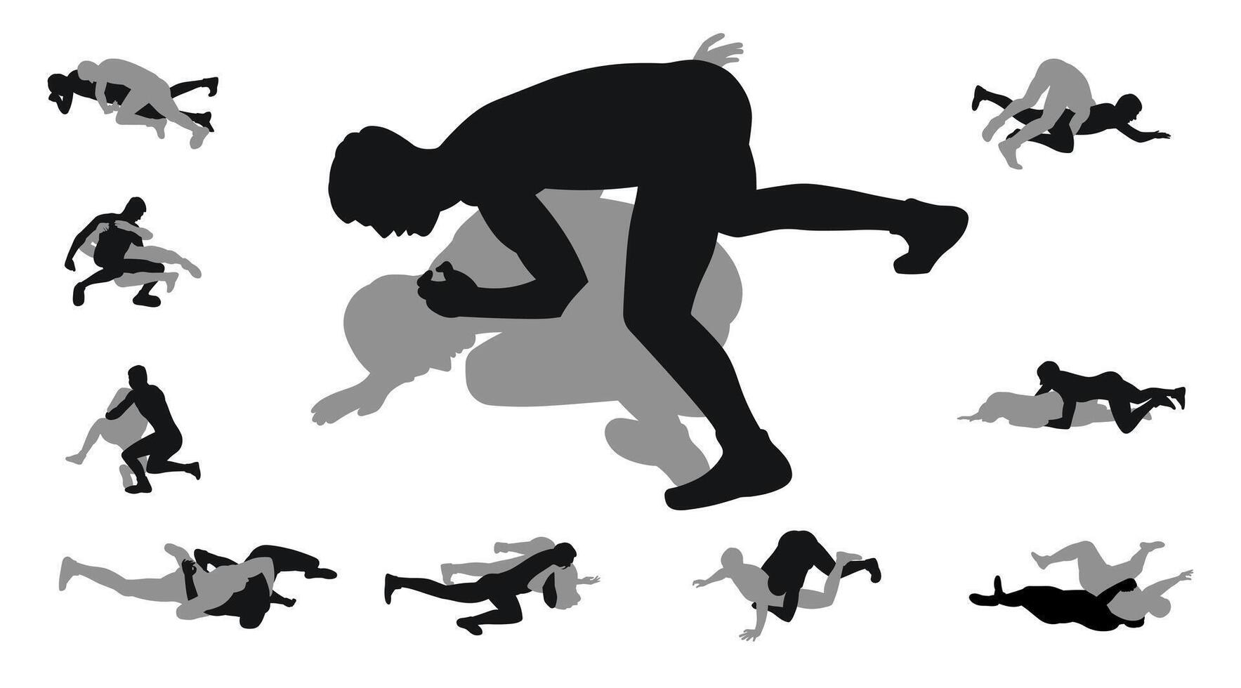 Fighting healthy men in a prone position vector
