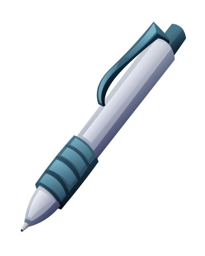 Retractable ballpoint pen. Cartoon illustration isolated on white background vector