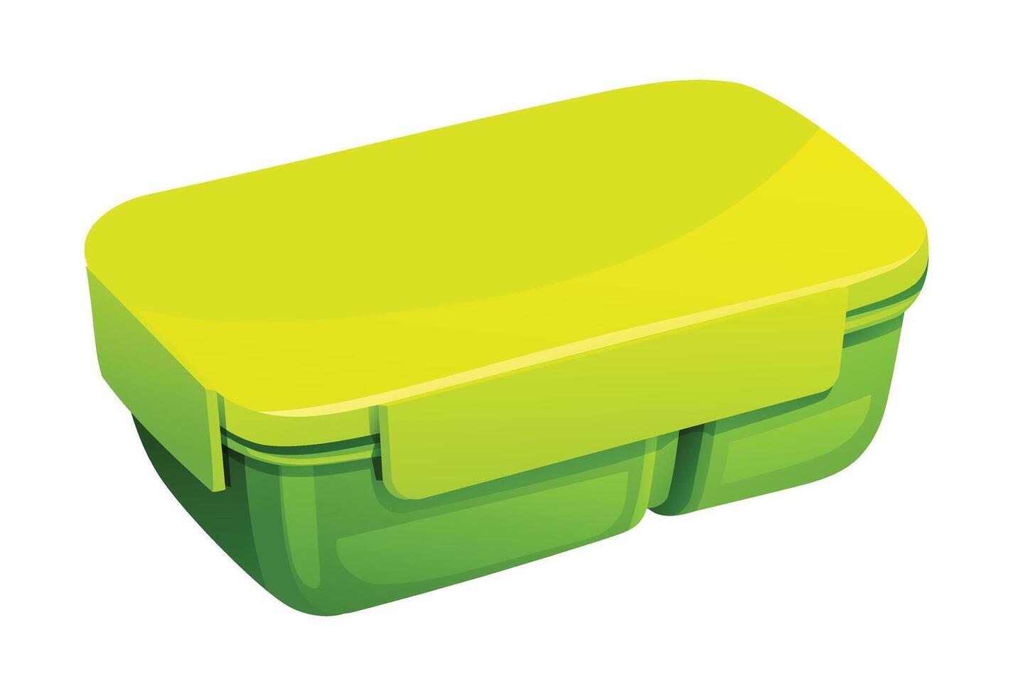 Closed lunch box for food storage. Cartoon illustration vector