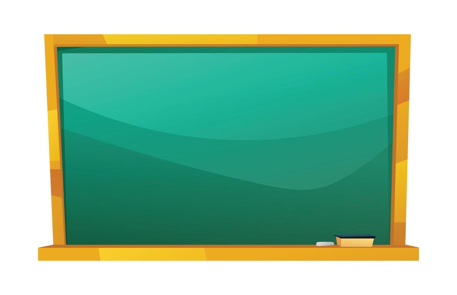 Blackboard with eraser and chalk. Cartoon illustration vector