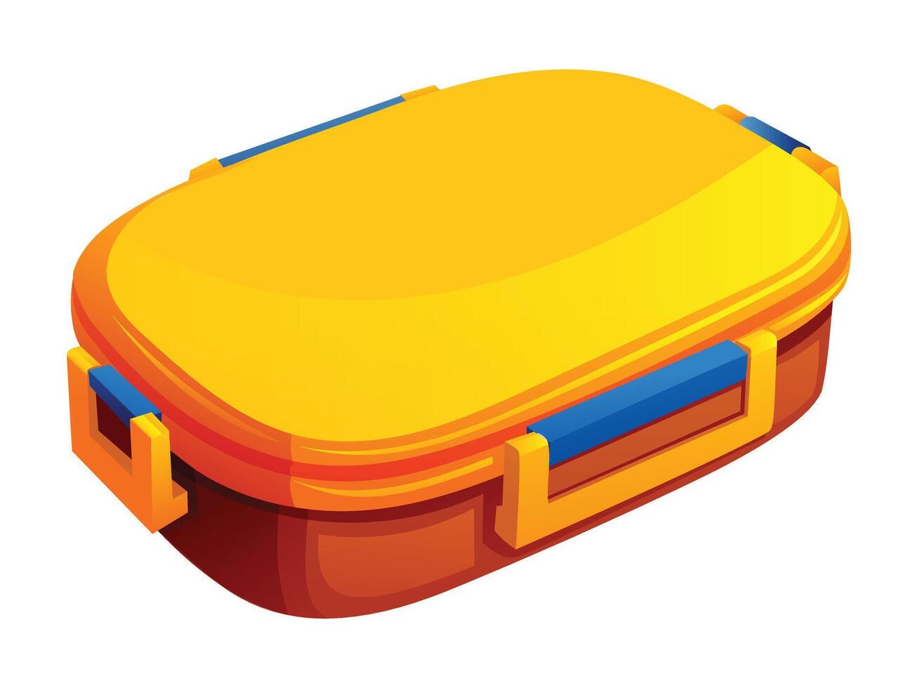 Closed lunch box for food storage. Cartoon illustration isolated on white background vector