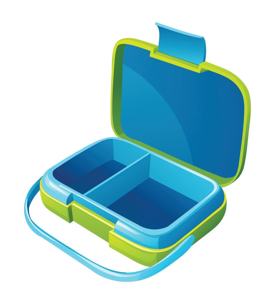 Empty lunch box with two compartments. Cartoon illustration 50667286