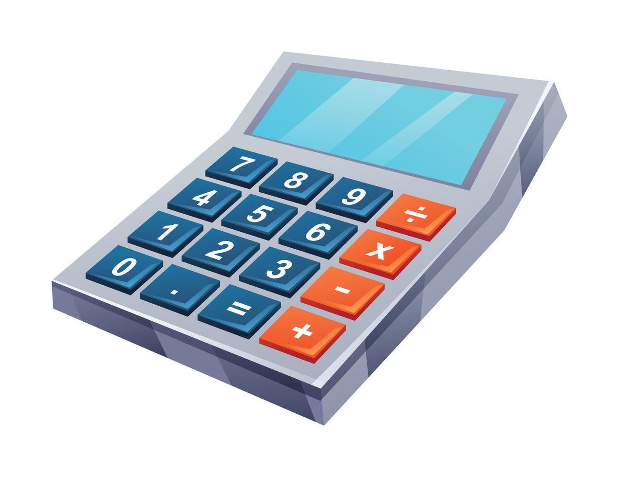 Calculator cartoon illustration. Used for math calculations. Isolated on white background vector