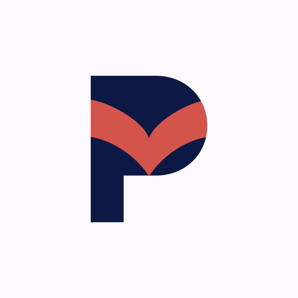 Book Lettermark Letter P Logo Template vector