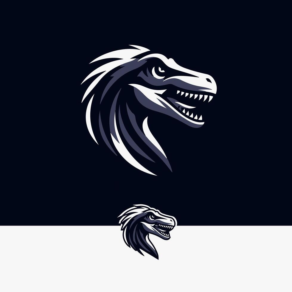 Velociraptor silhouette logo illustration vector