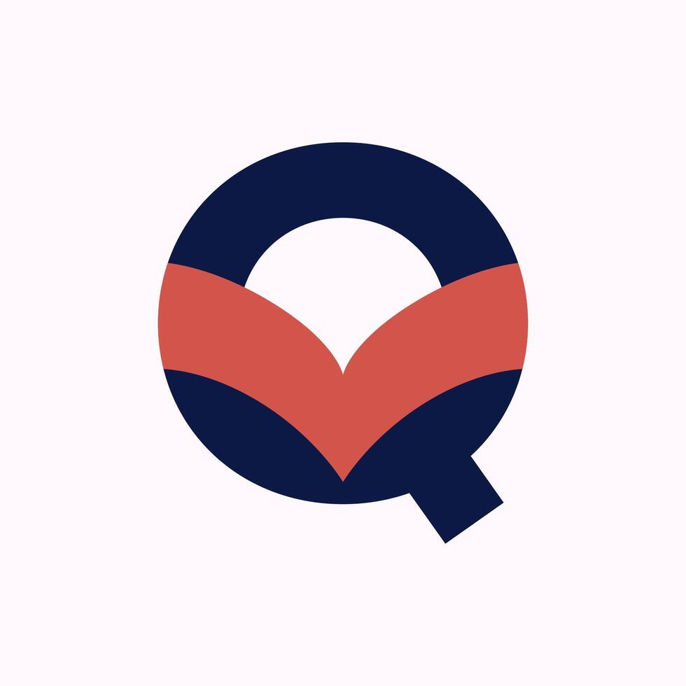 Book Lettermark Letter q Logo Template vector