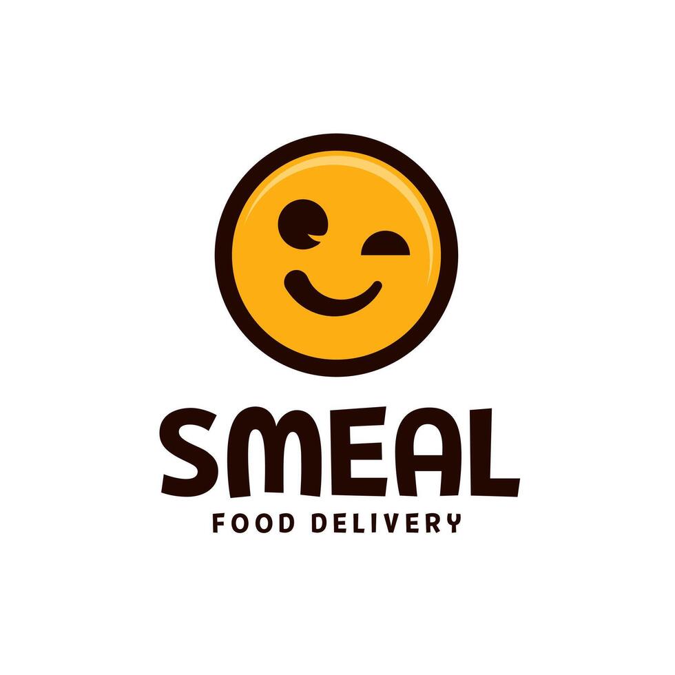Wink and Smile Face - Meal or Food delivery vector