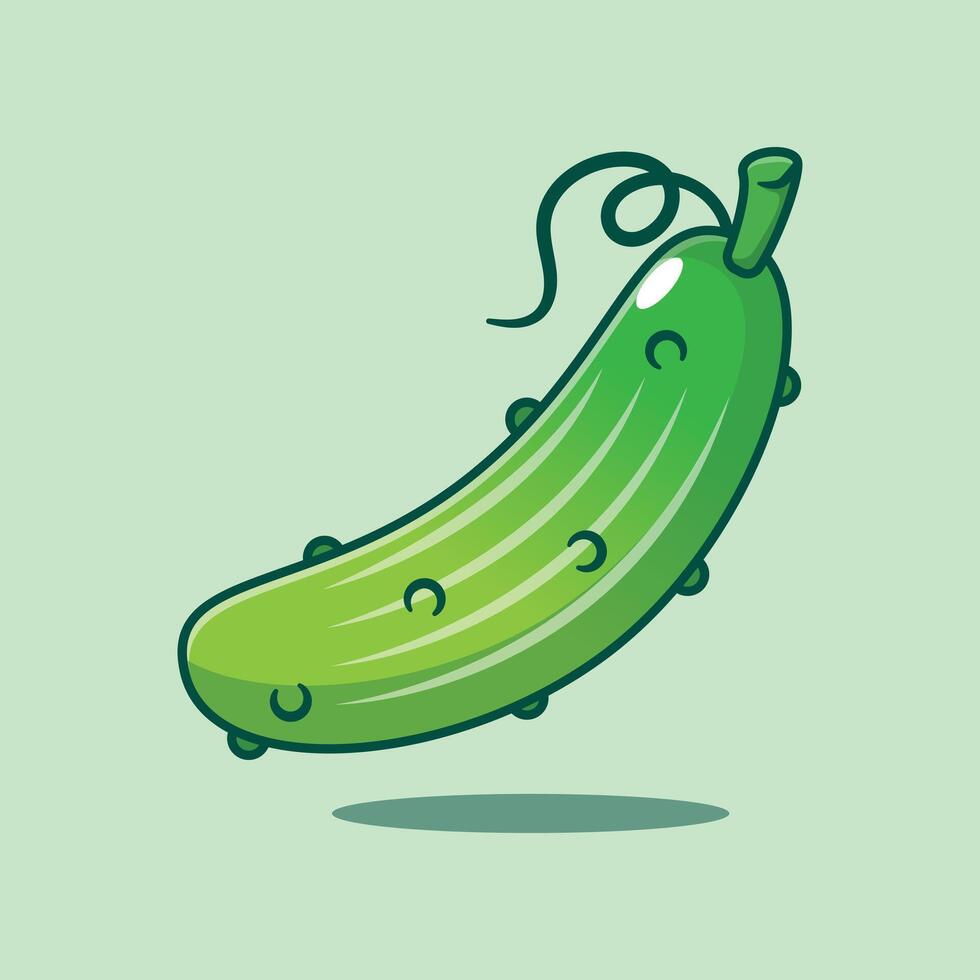 cartoon illustration of Cucumber vector