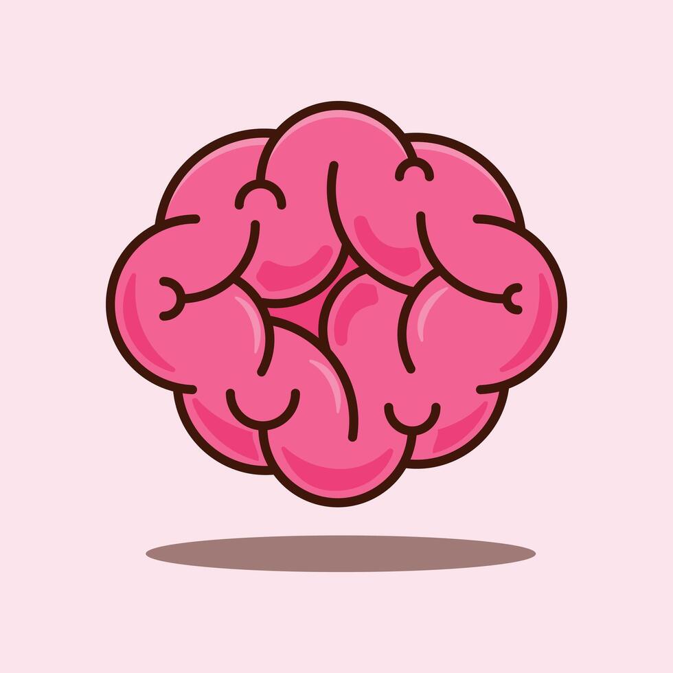 cartoon illustration of brain vector