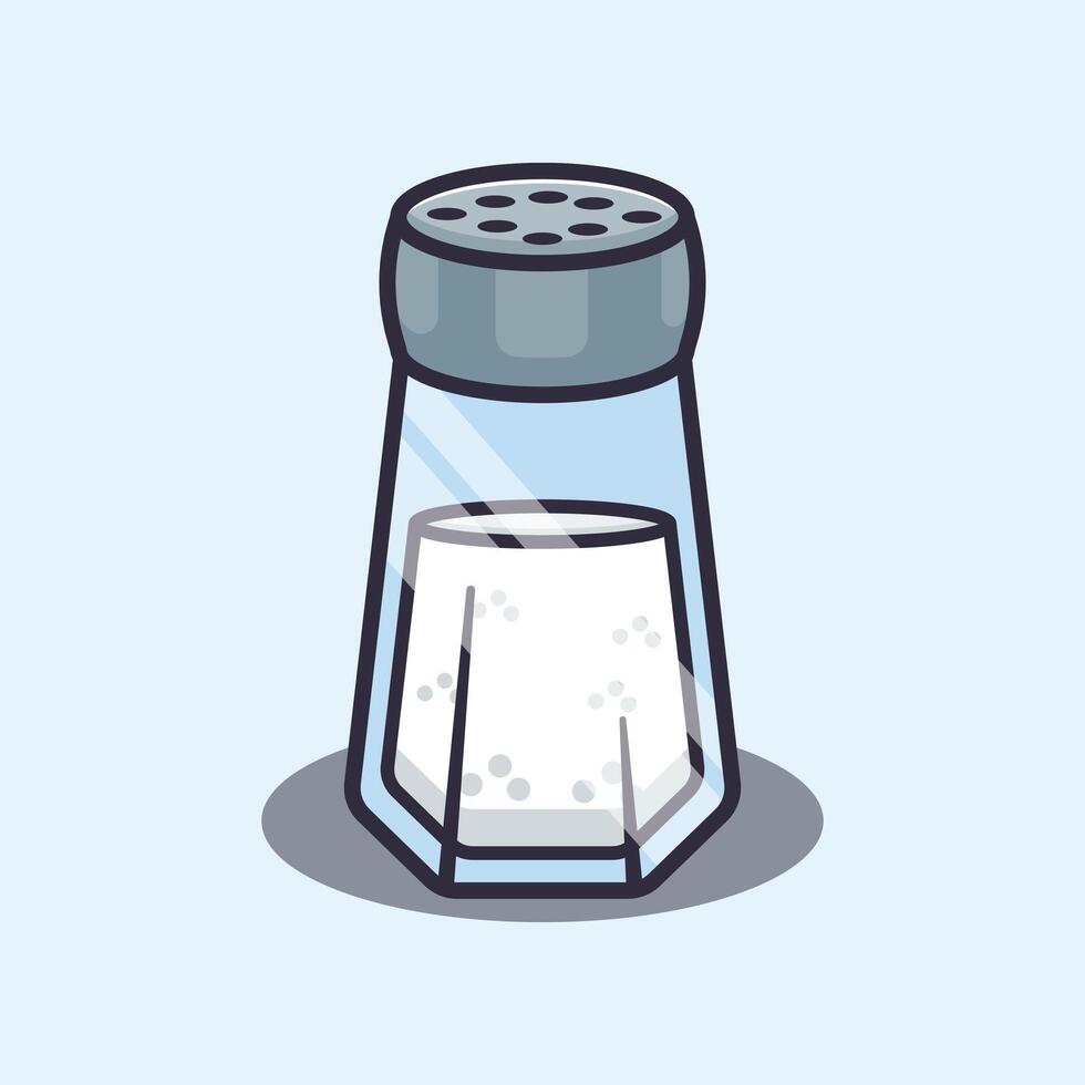 cartoon illustration of salt shaker vector