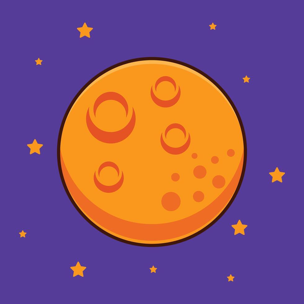 cartoon illustration of moon vector