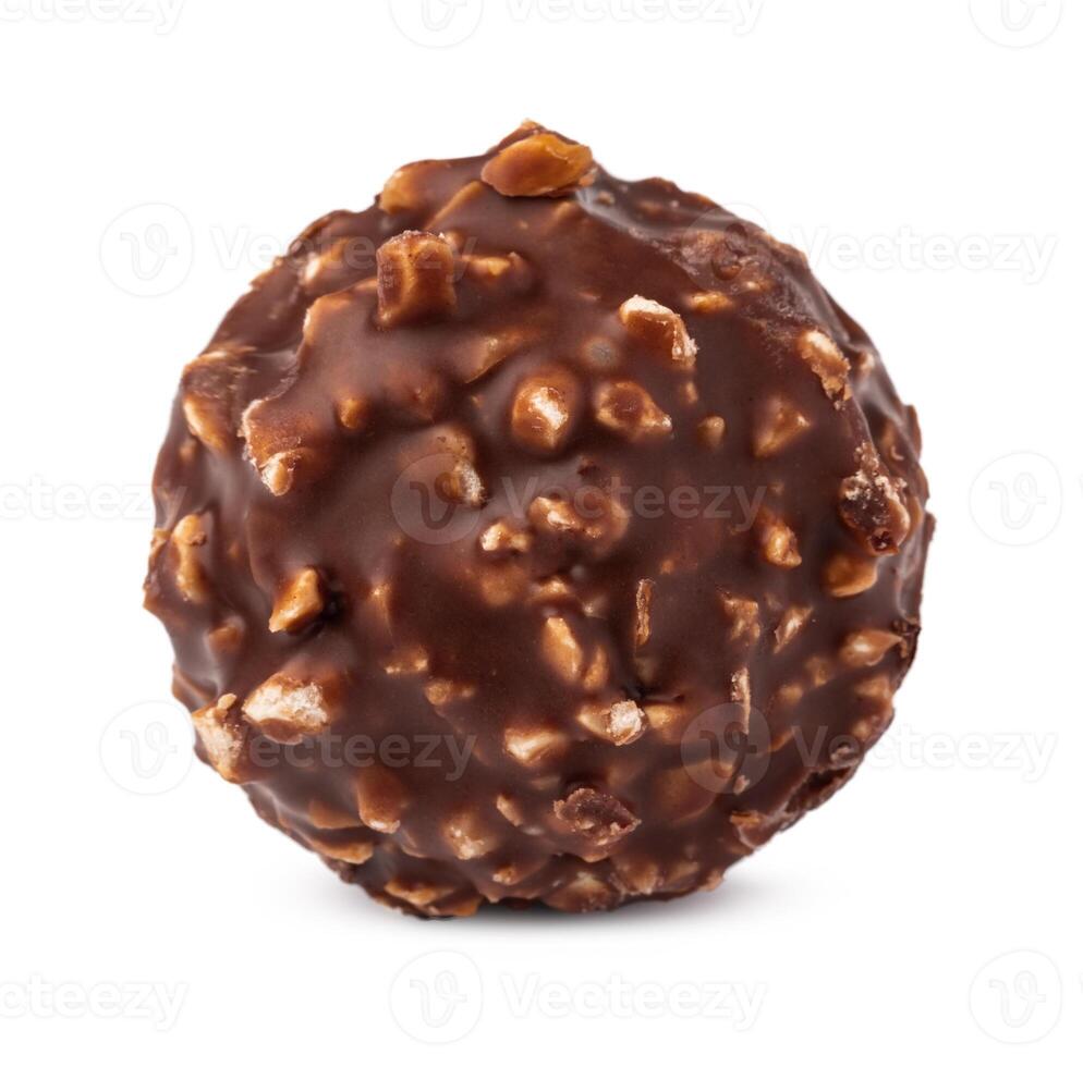 Chocolate Belgian candy isolated on white background photo