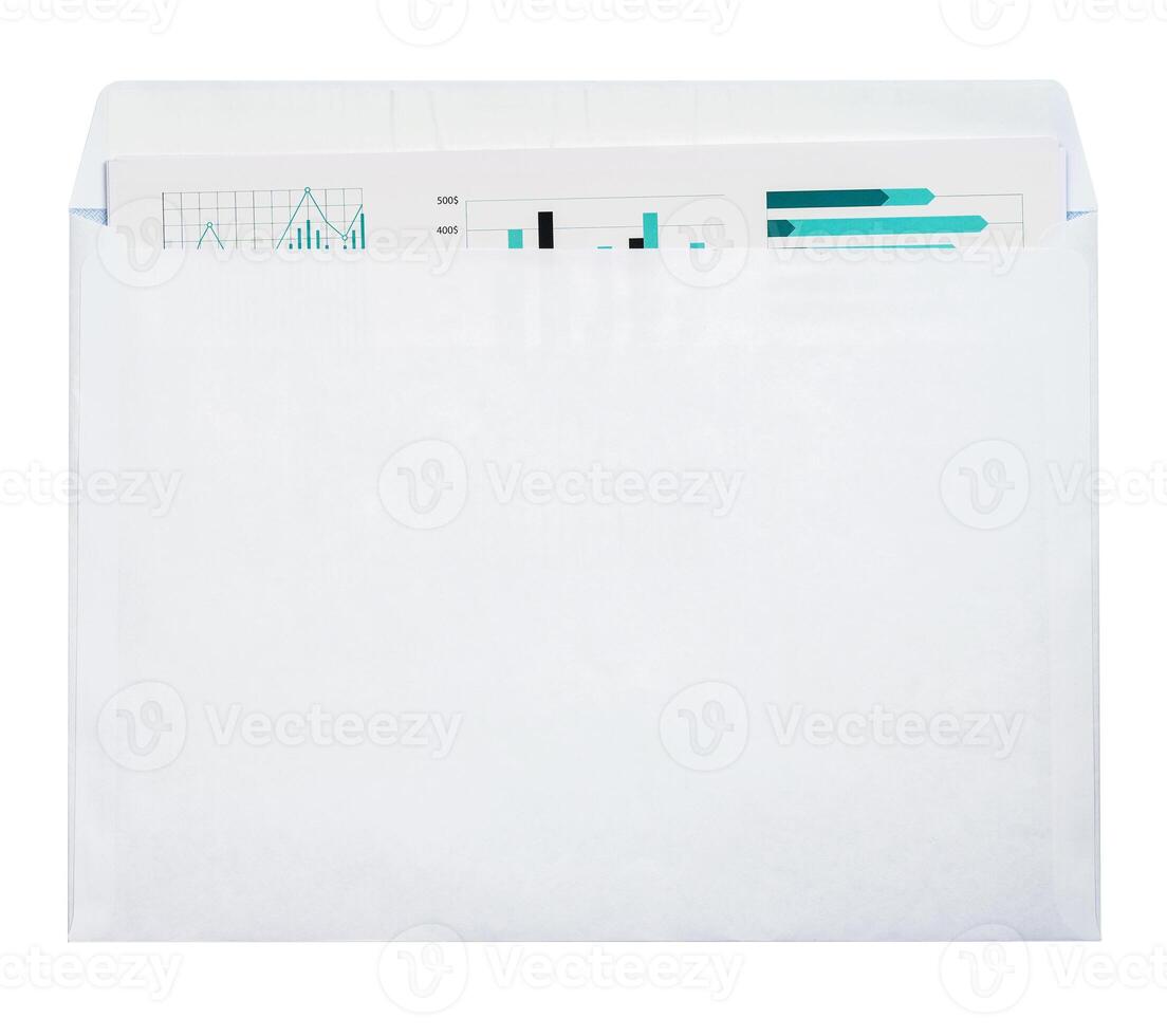 White envelope C4 isolated background. top view photo