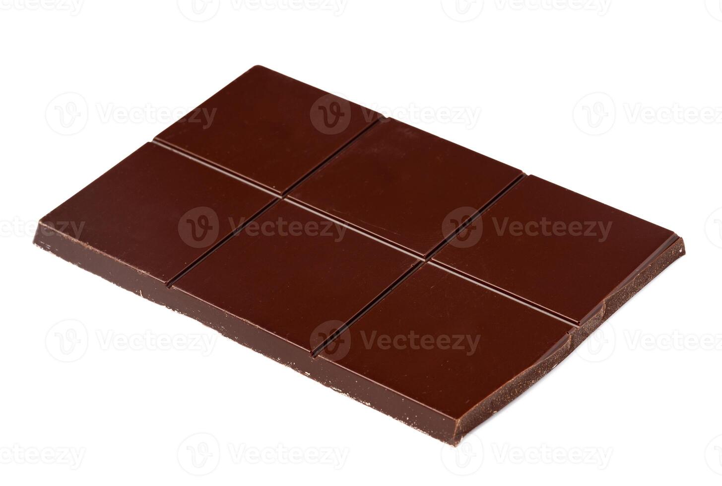 Small chocolate bar isolated on white background photo