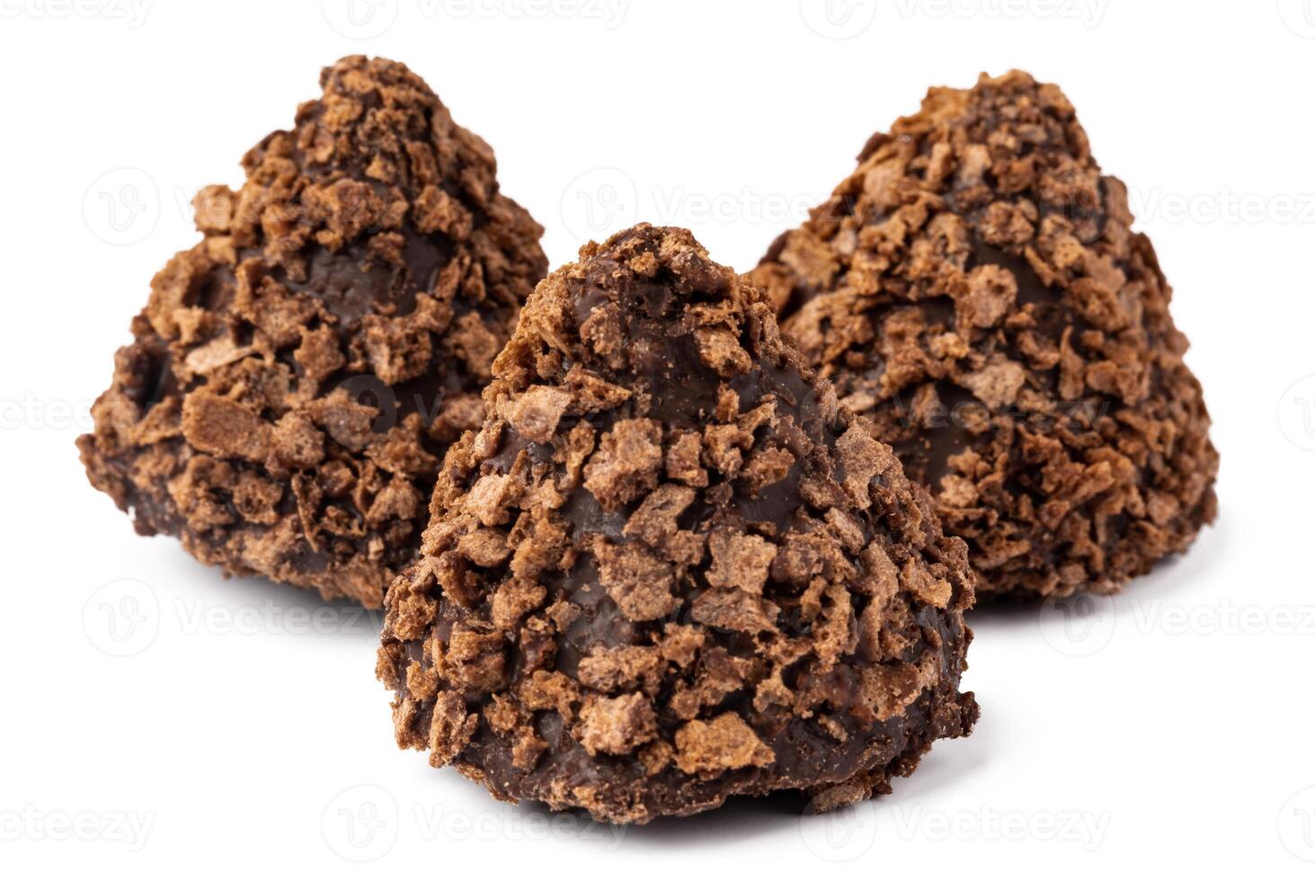 Chocolate Belgian candy isolated on white background photo