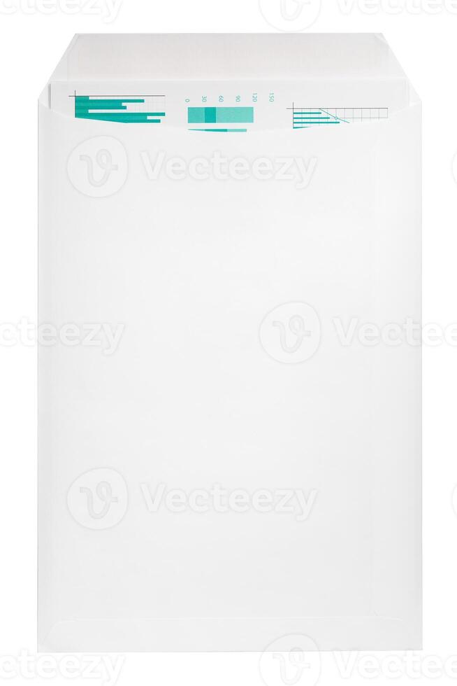 White envelope C4 isolated background. top view photo