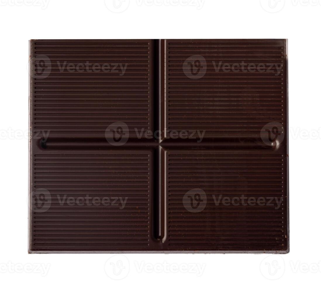 Small chocolate bar isolated on white background photo