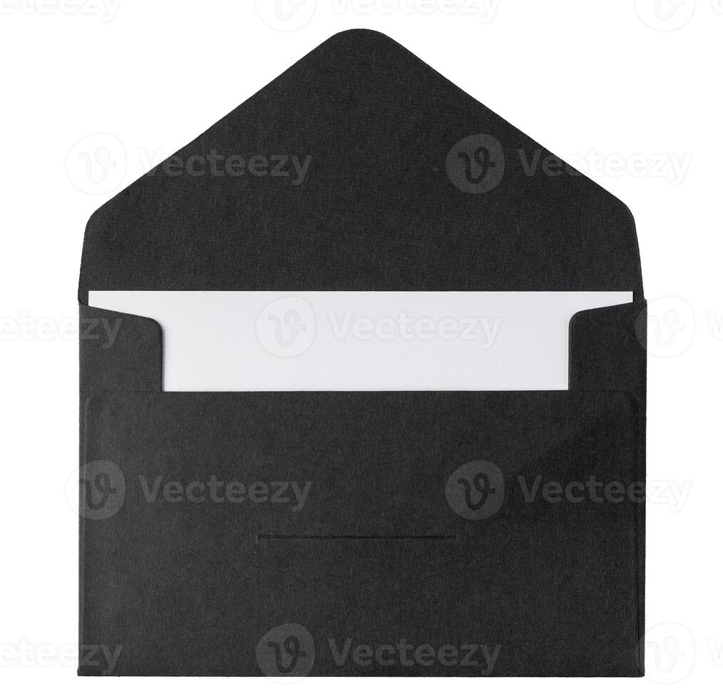 Black Envelope isolated on a white background photo