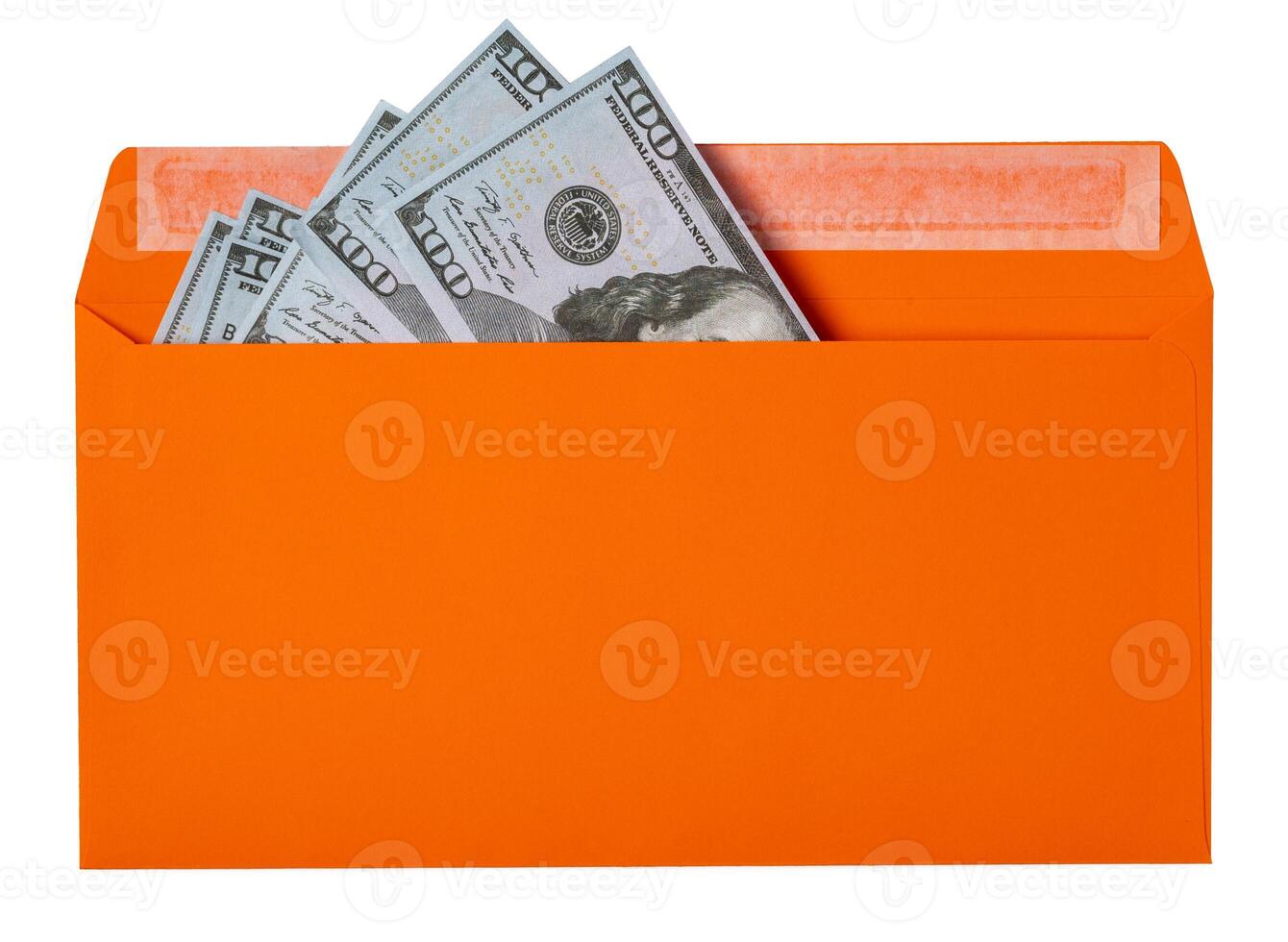 Money dollars in paper envelope on a white background photo