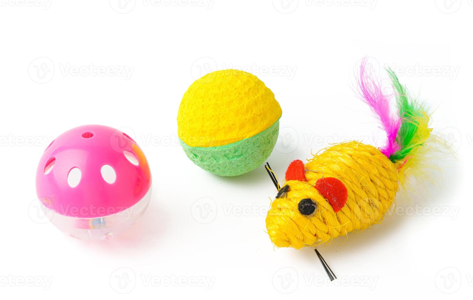 Cat toys isolated on white background studio shot photo