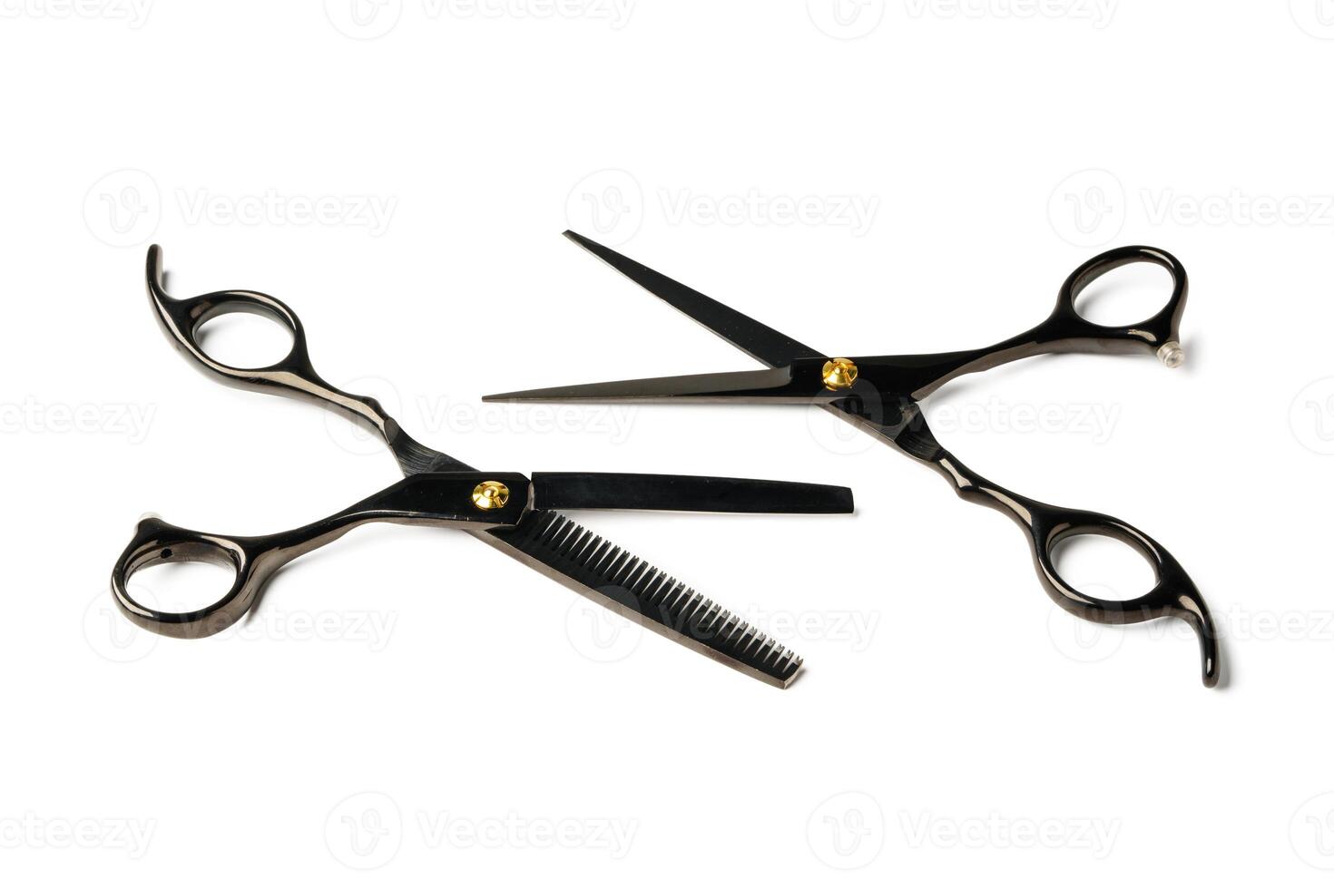 Scissors for haircuts isolated on white background photo