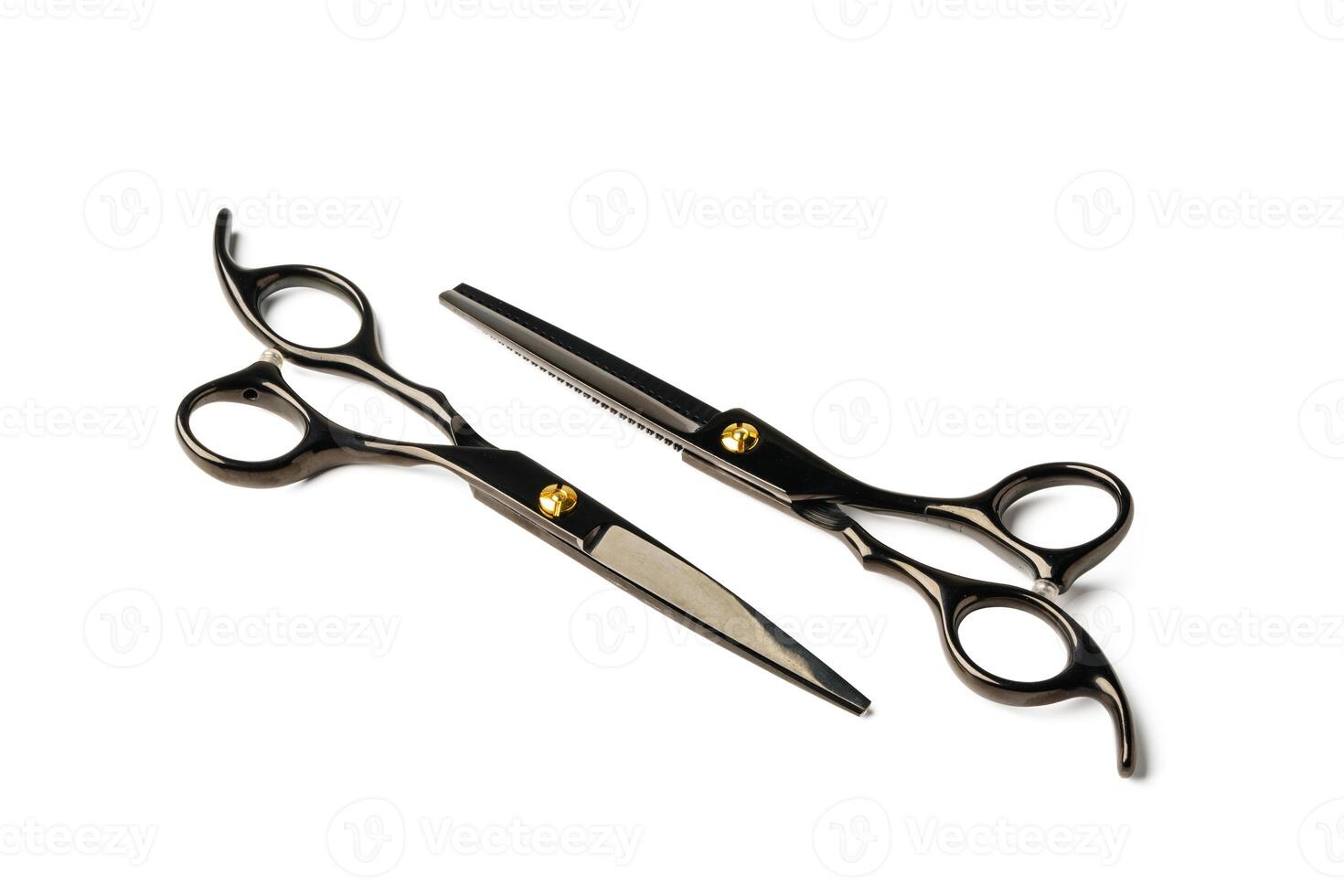Scissors for haircuts isolated on white background photo