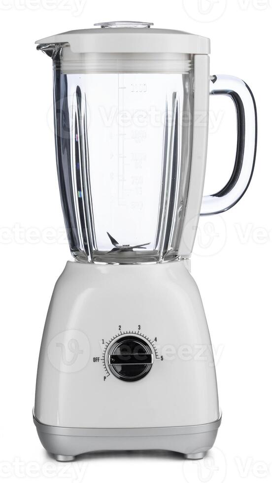 Electric blender isolated on white, close up photo