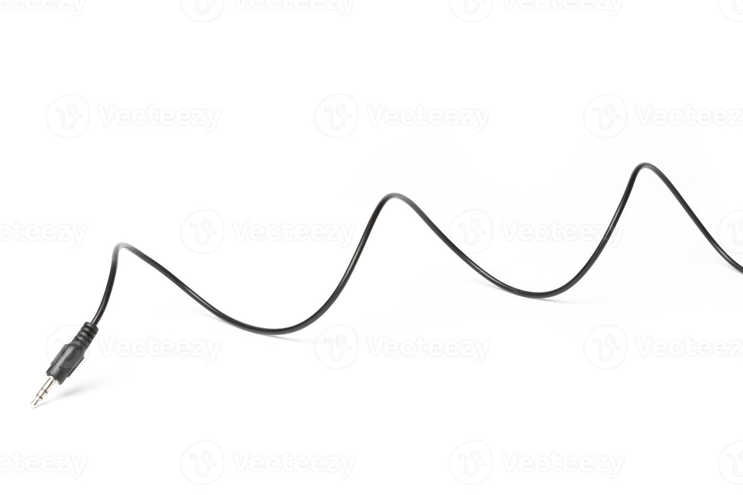 Black aux wire isolated on white photo