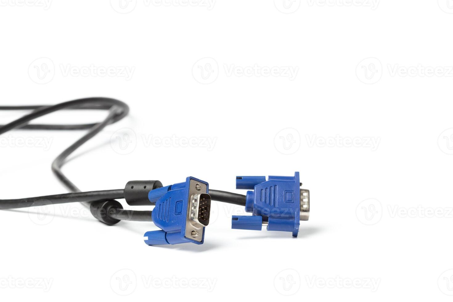 VGA tech pc input cable connector isolated on white background photo