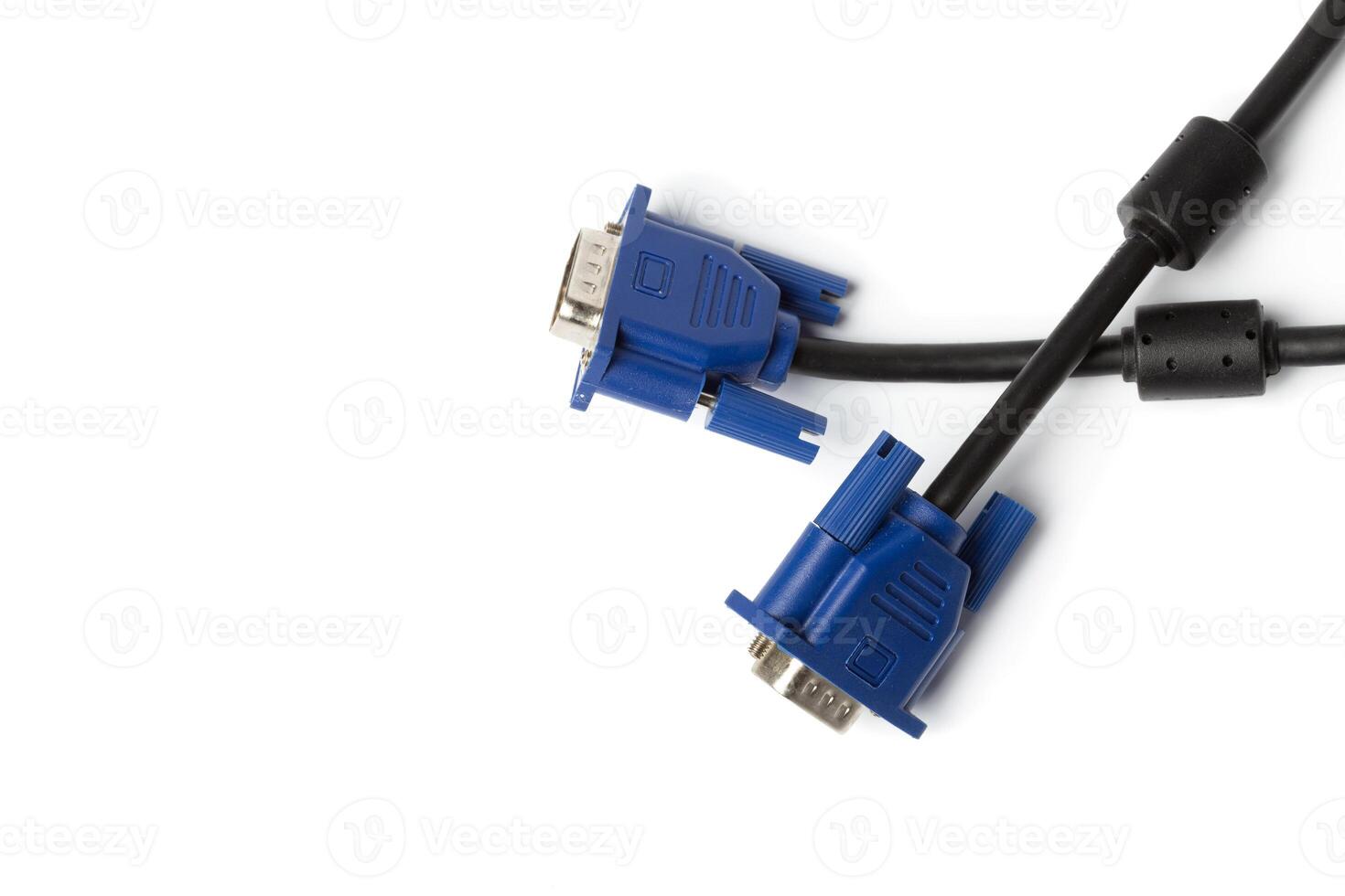 VGA tech pc input cable connector isolated on white background photo