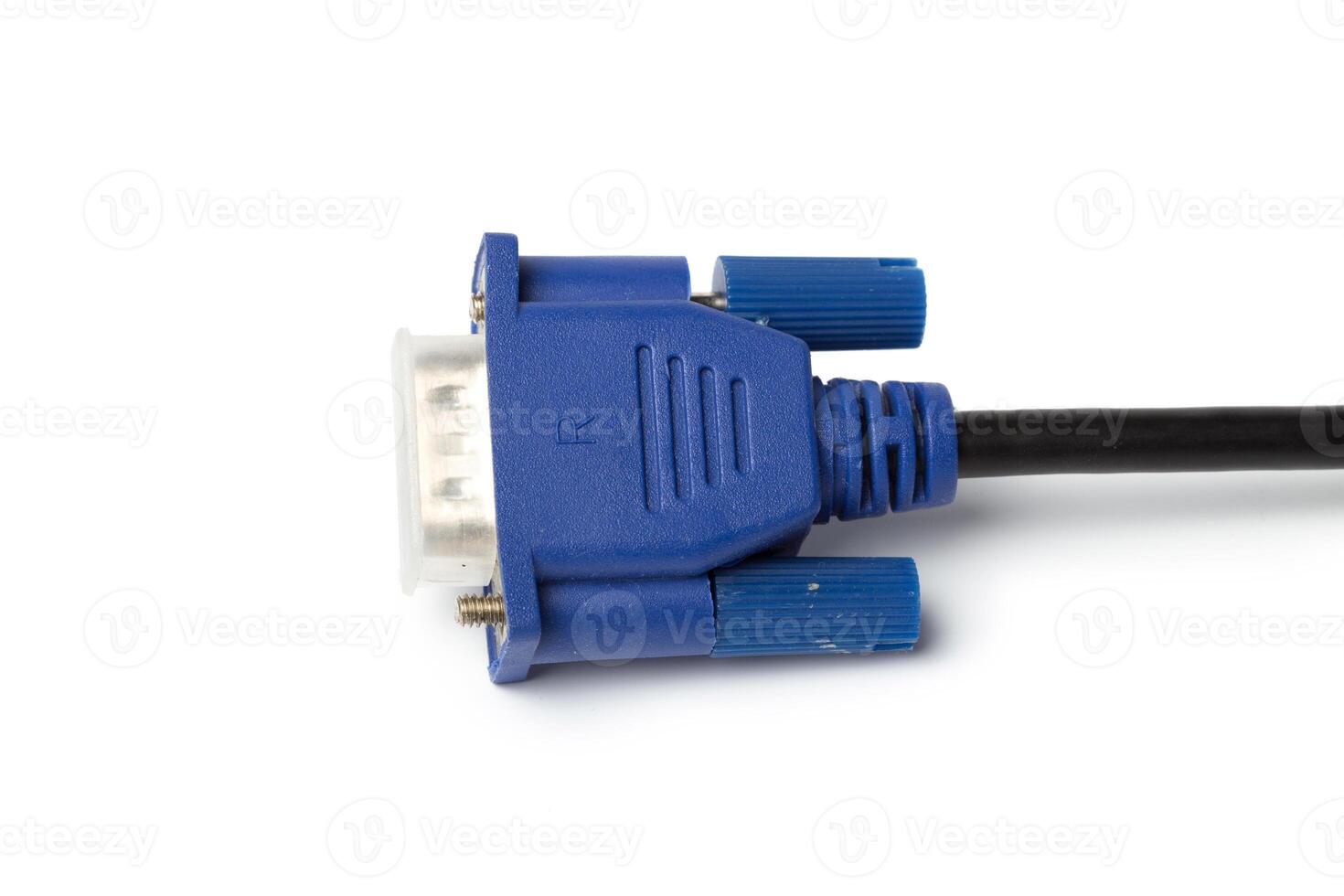 VGA tech pc input cable connector isolated on white background photo
