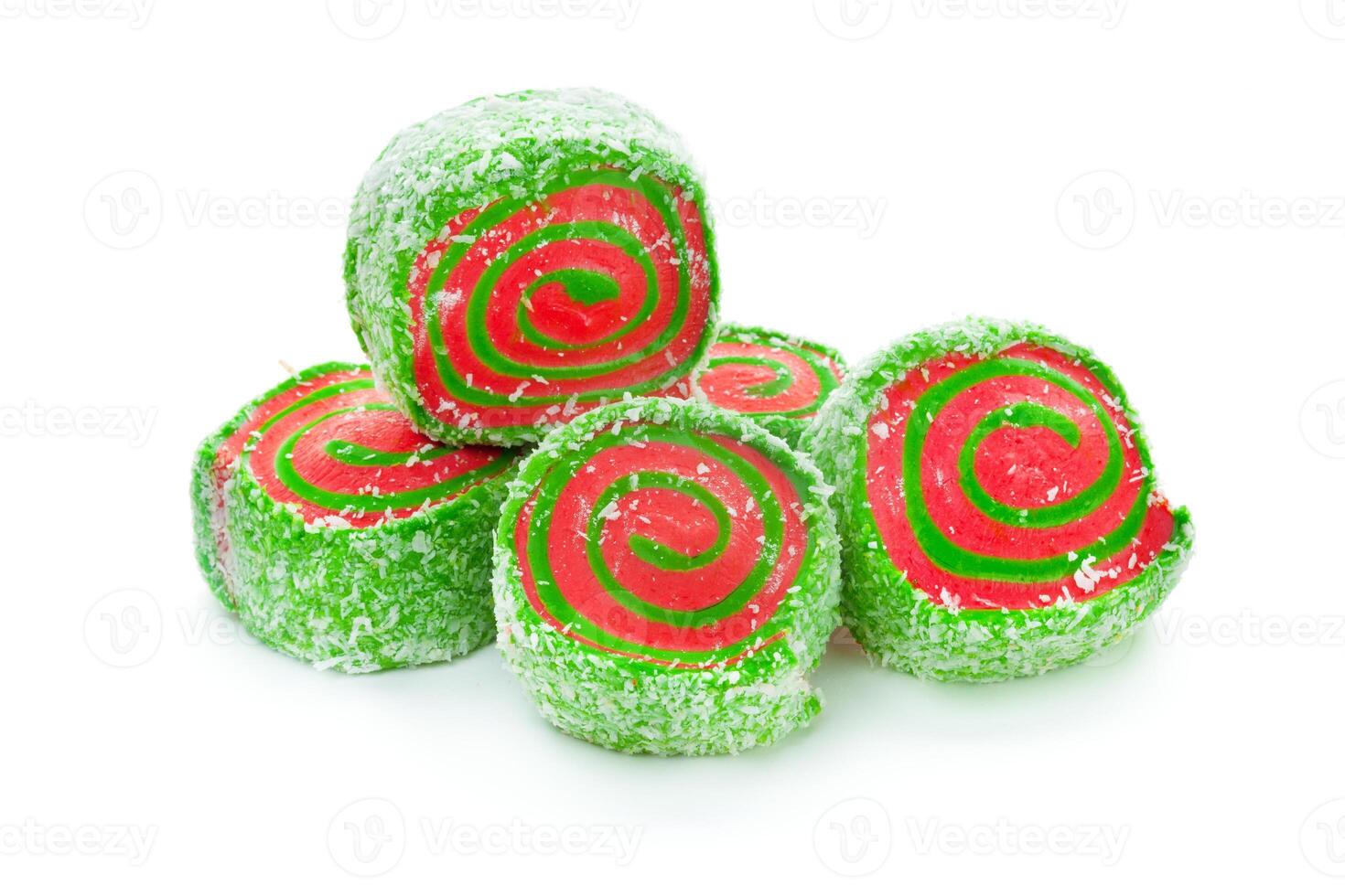 Tasty oriental sweets isolated on white photo