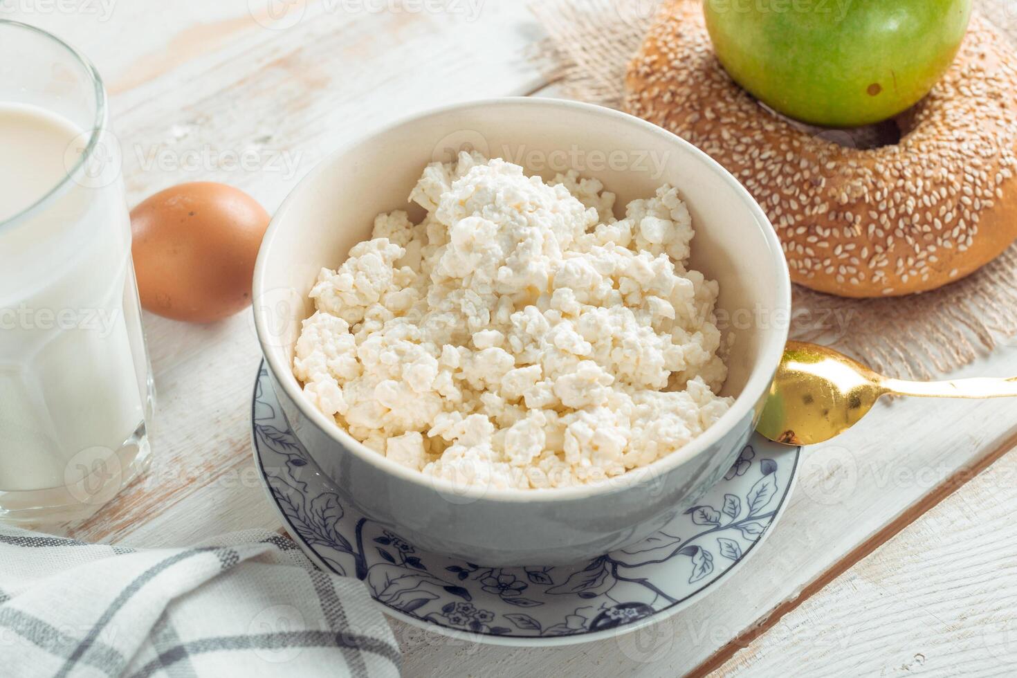 fresh cottage cheese photo
