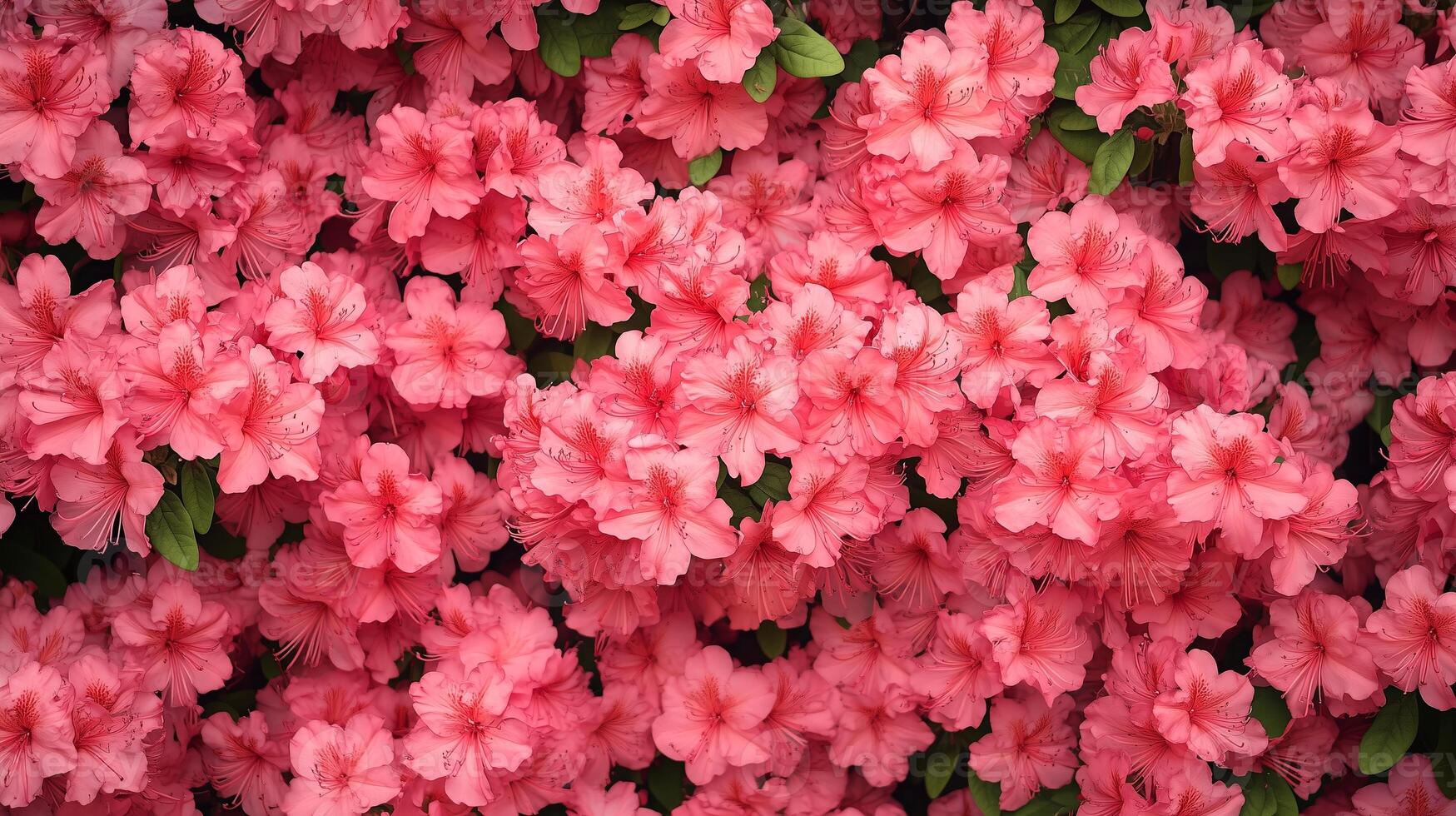 Vibrant pink azalea blossoms create a stunning floral backdrop in spring, captivating viewers with their lush texture and color in a garden setting photo