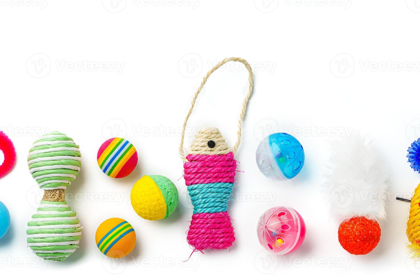 Cat toys isolated on white background studio shot photo