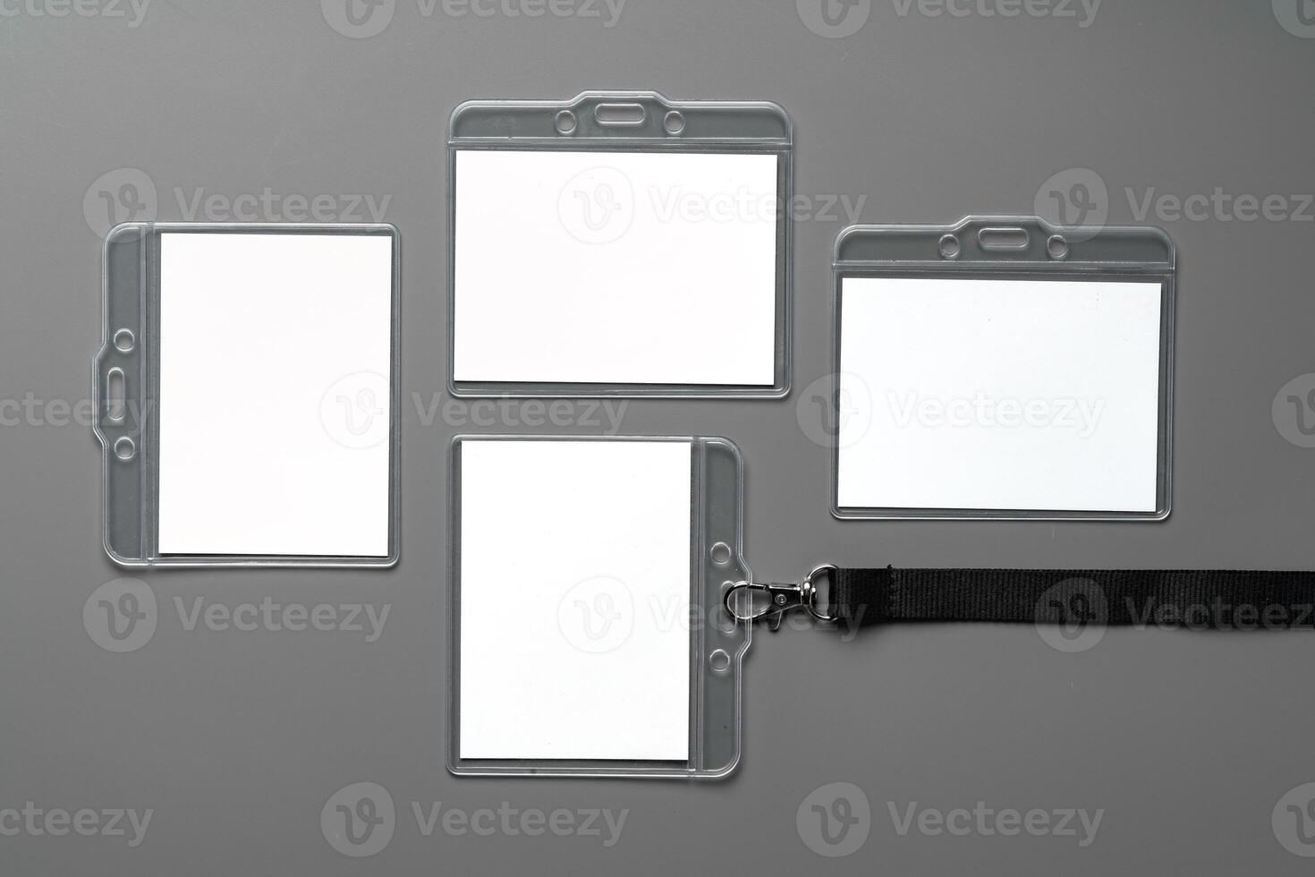 Blank badges on gray background copy space photo