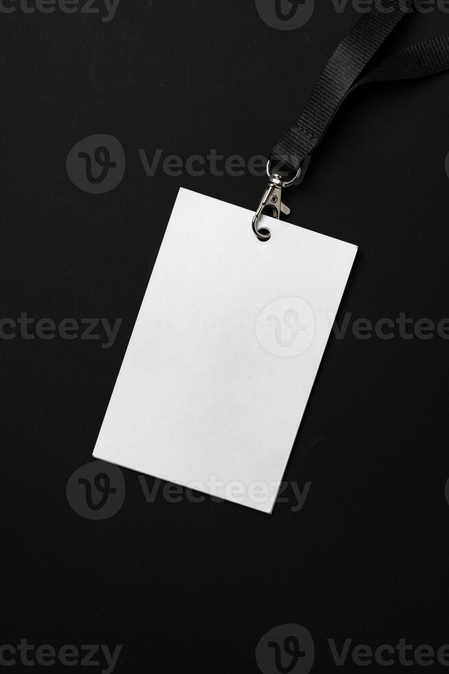Blank badge mockup on black background copy space photo
