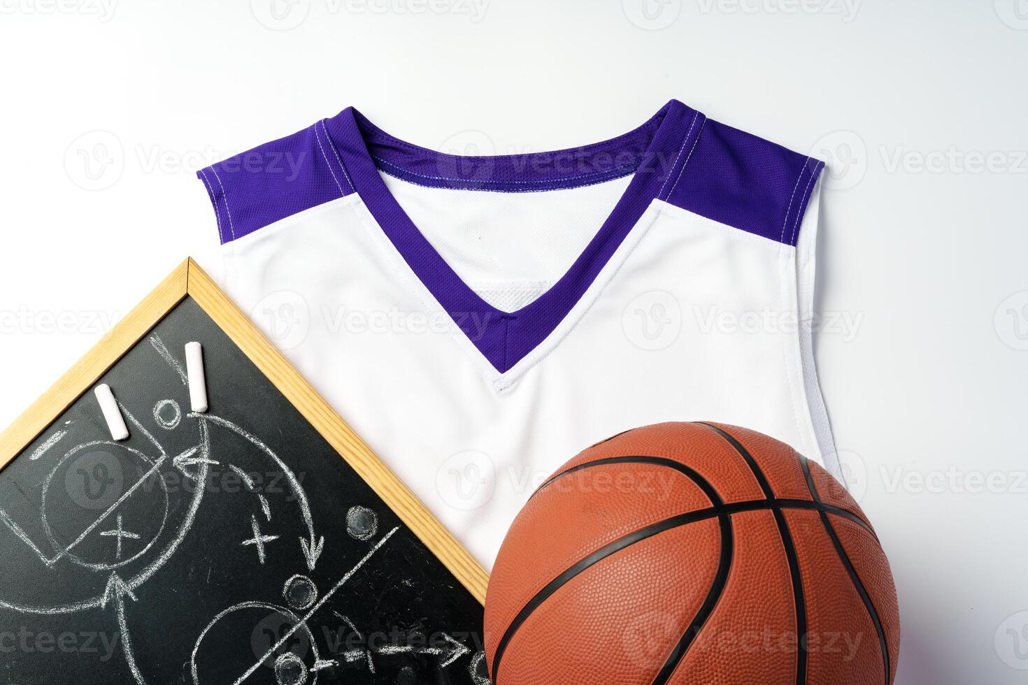 Basketball uniform on white background top view photo