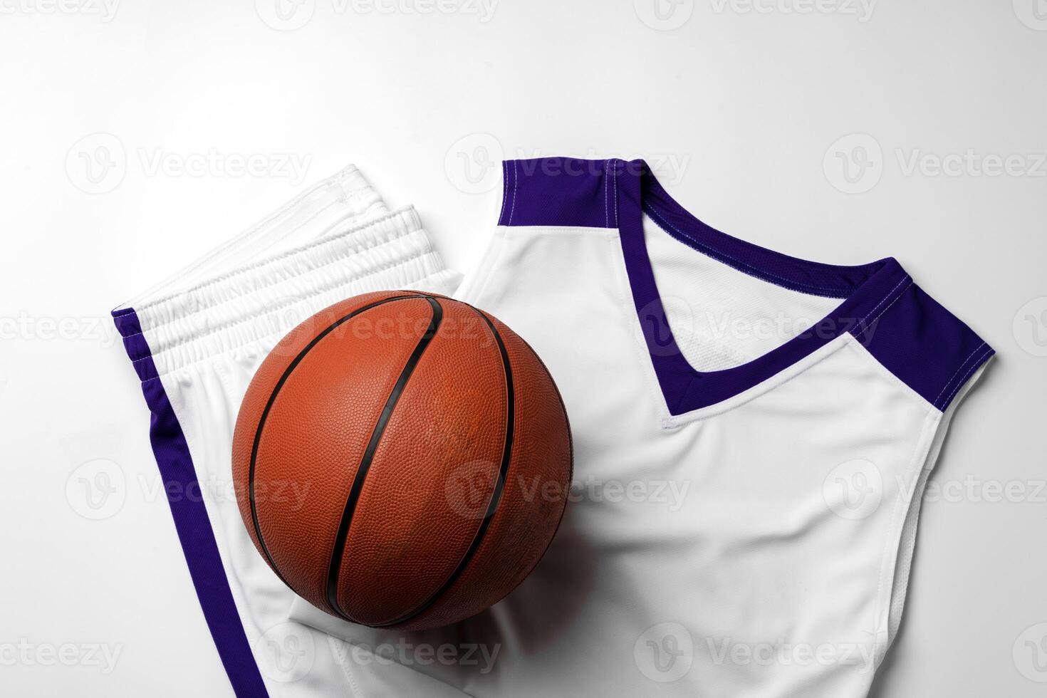 Basketball uniform on white background top view photo