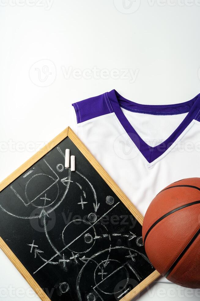 Basketball uniform on white background top view photo