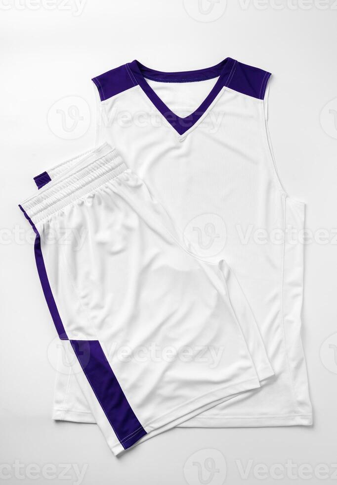Basketball uniform on white background top view photo