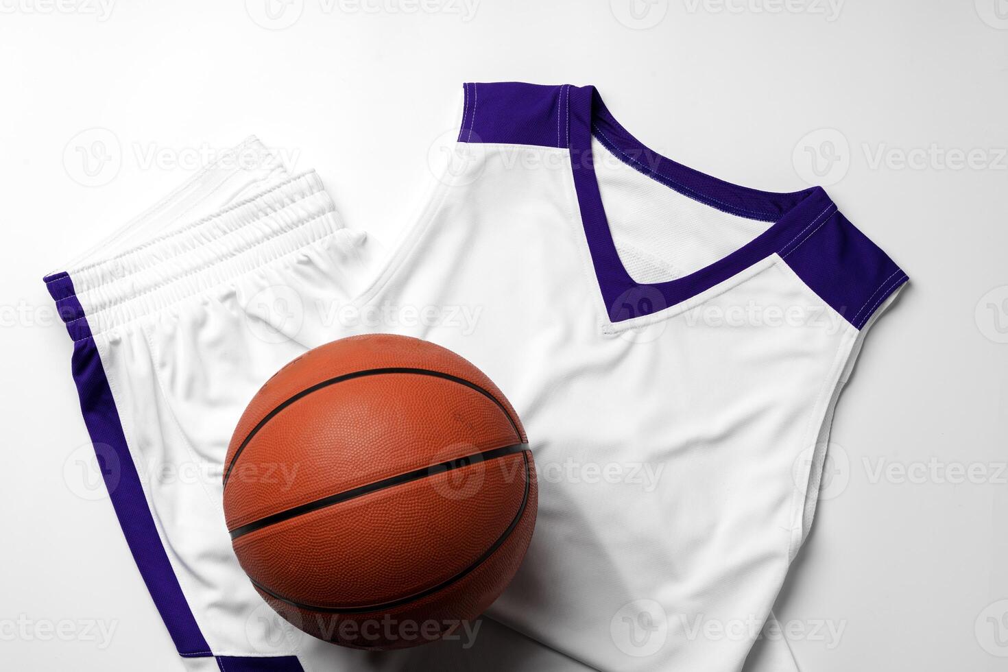 Basketball uniform on white background top view photo