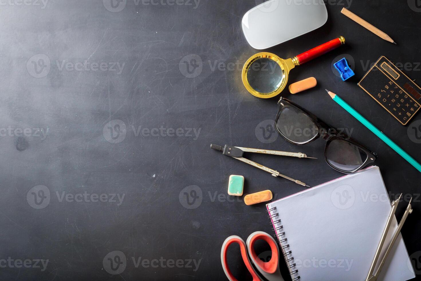 School supplies close-up photo