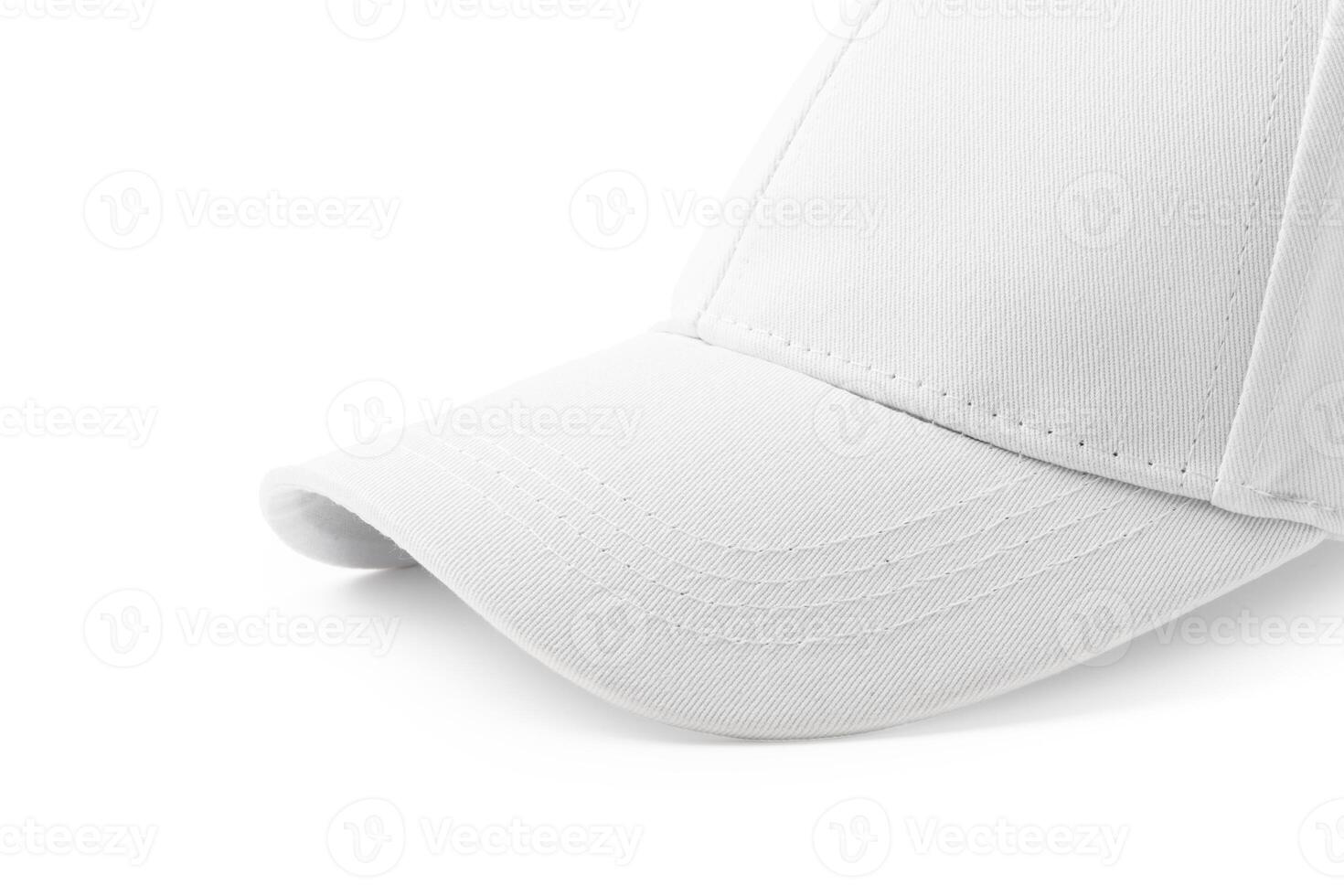 White Baseball Cap on White Background photo