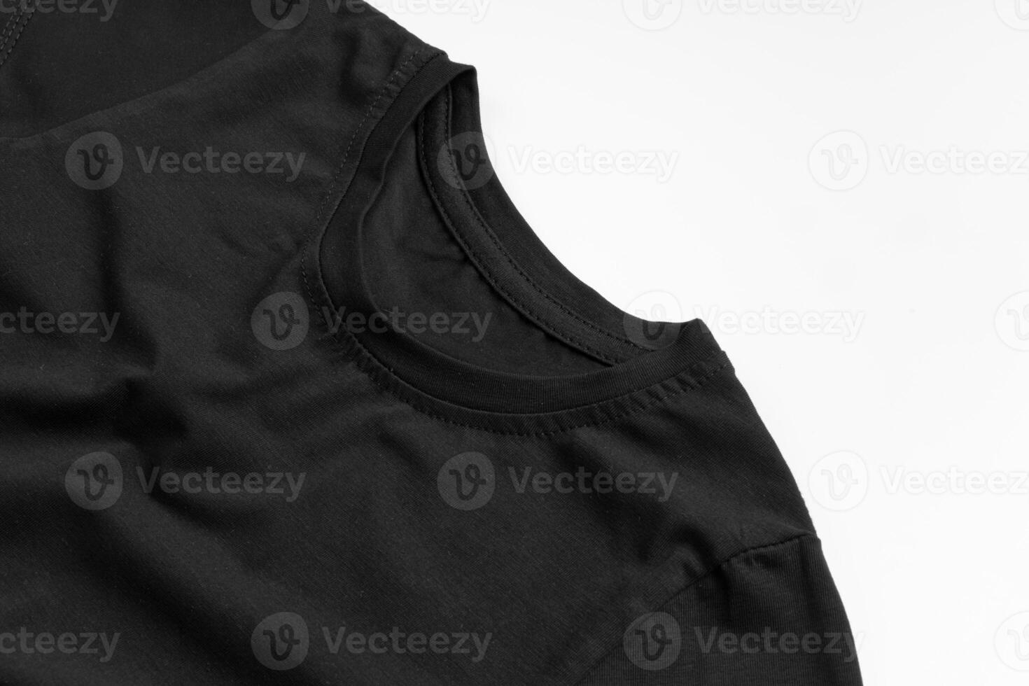 Black color plain t-shirt with copy space photo