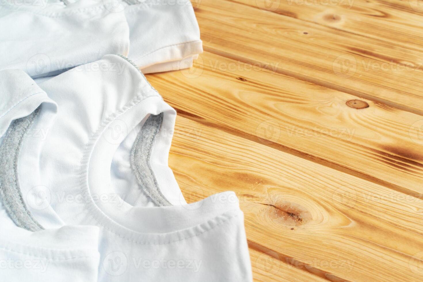 Close up of a white color t-shirt photo