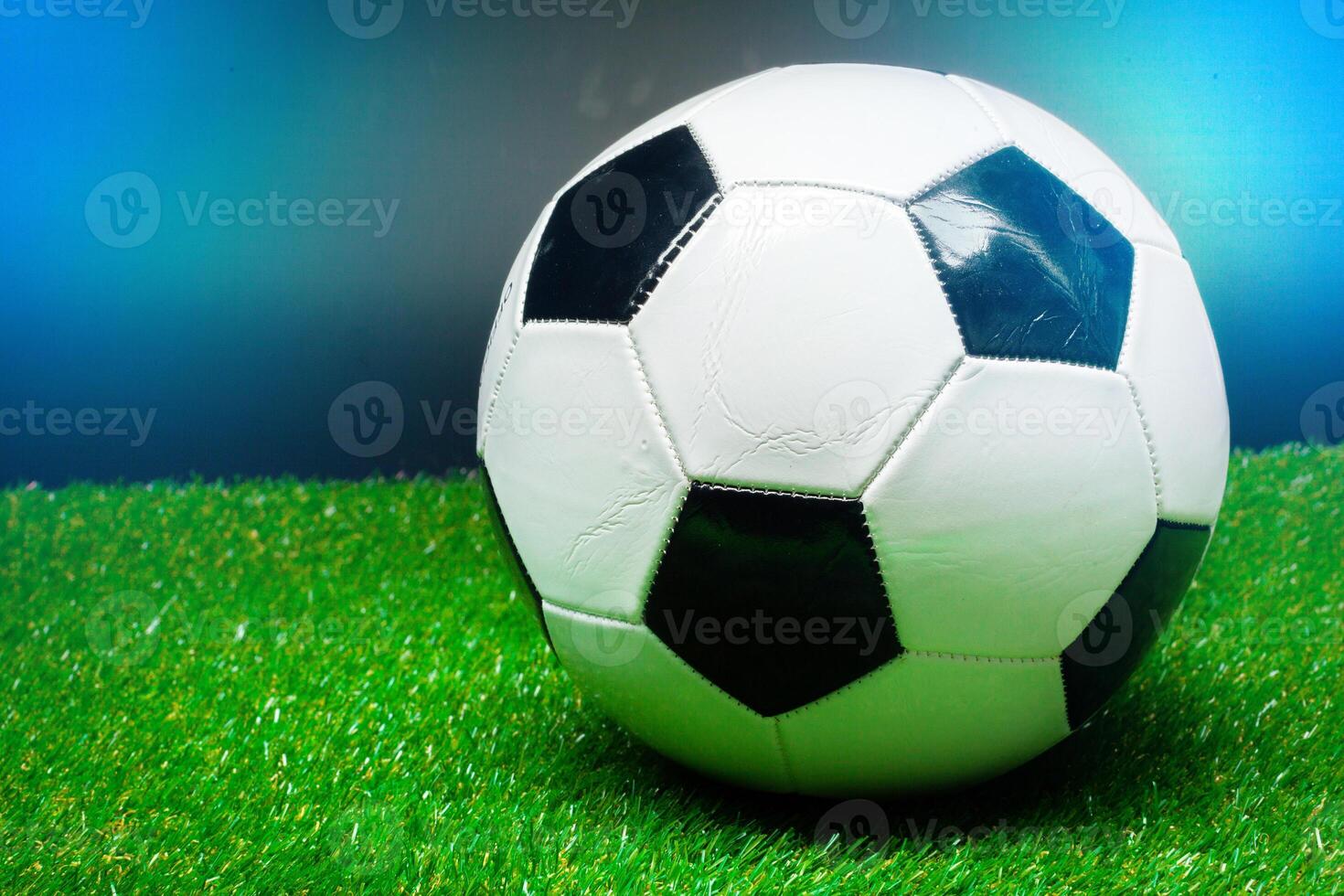 soccer ball on the green field photo