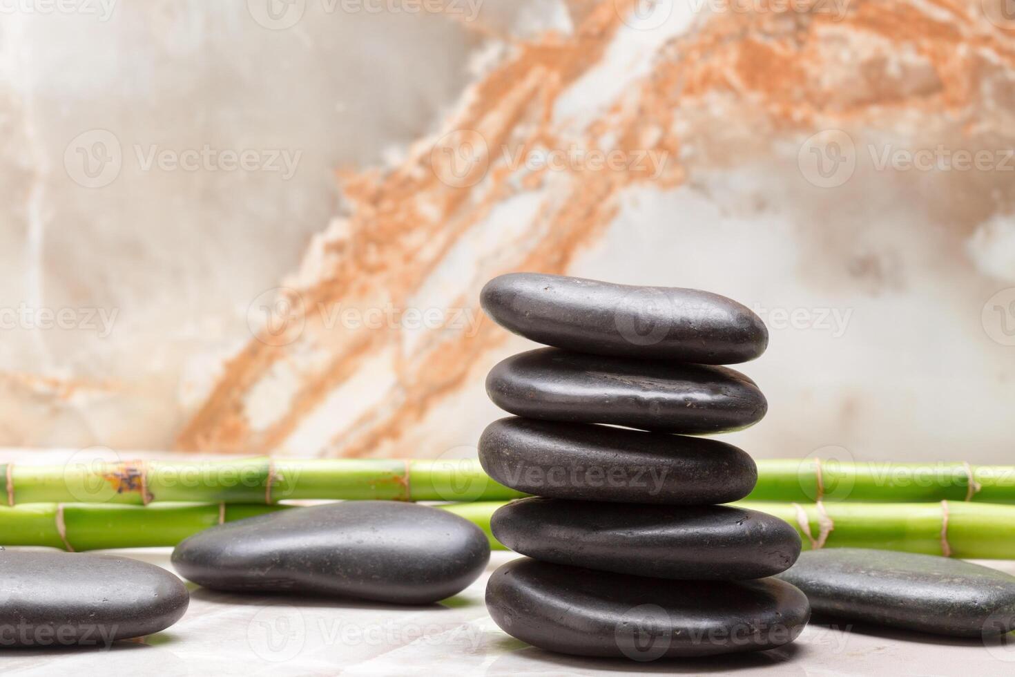 Spa still life with spa stones photo