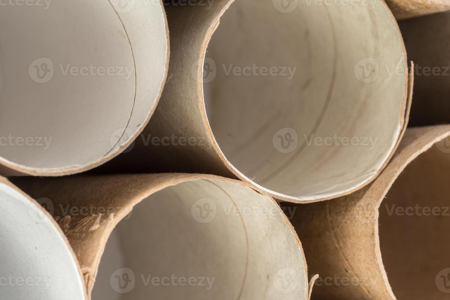 Empty toilet paper on white background photo