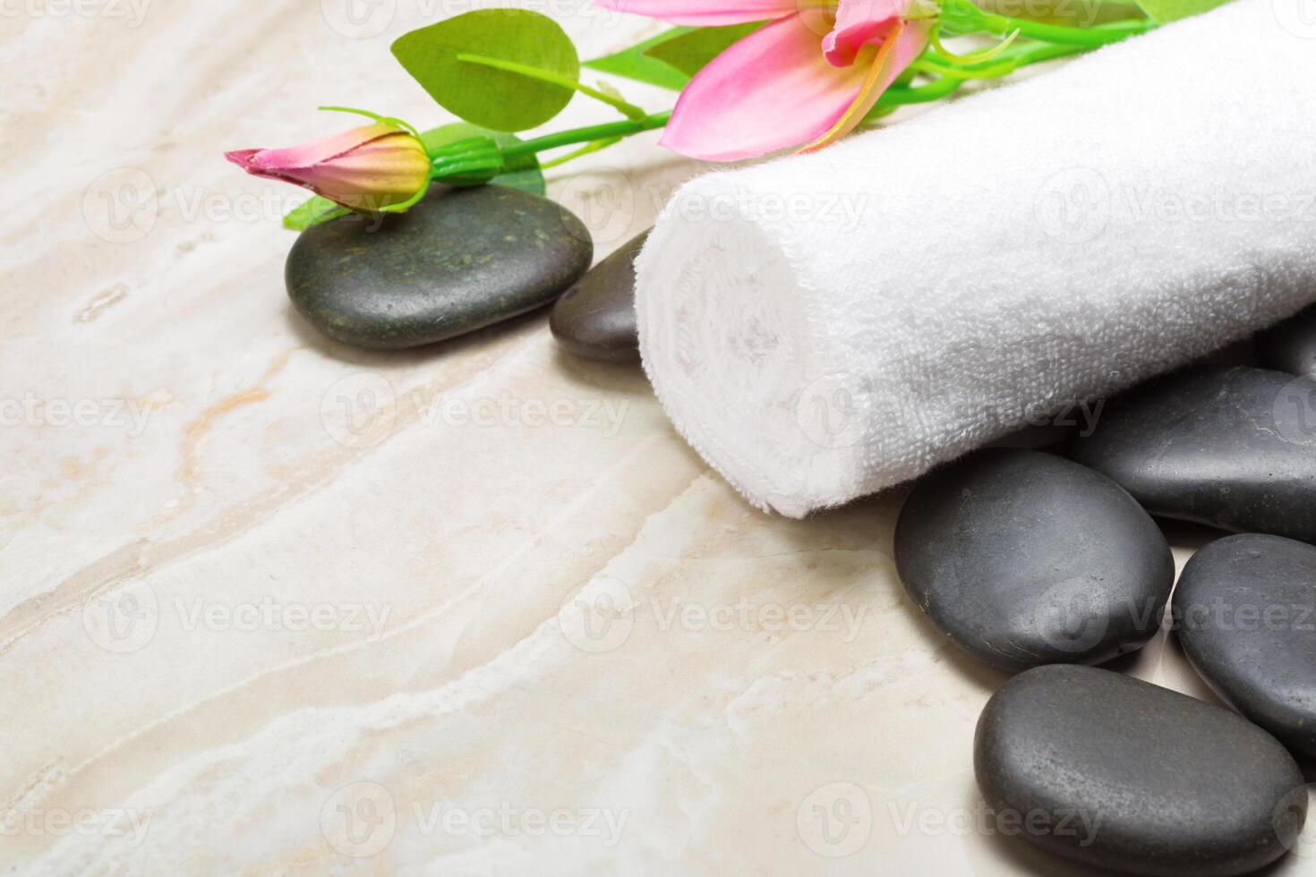 Spa still life with spa stones photo